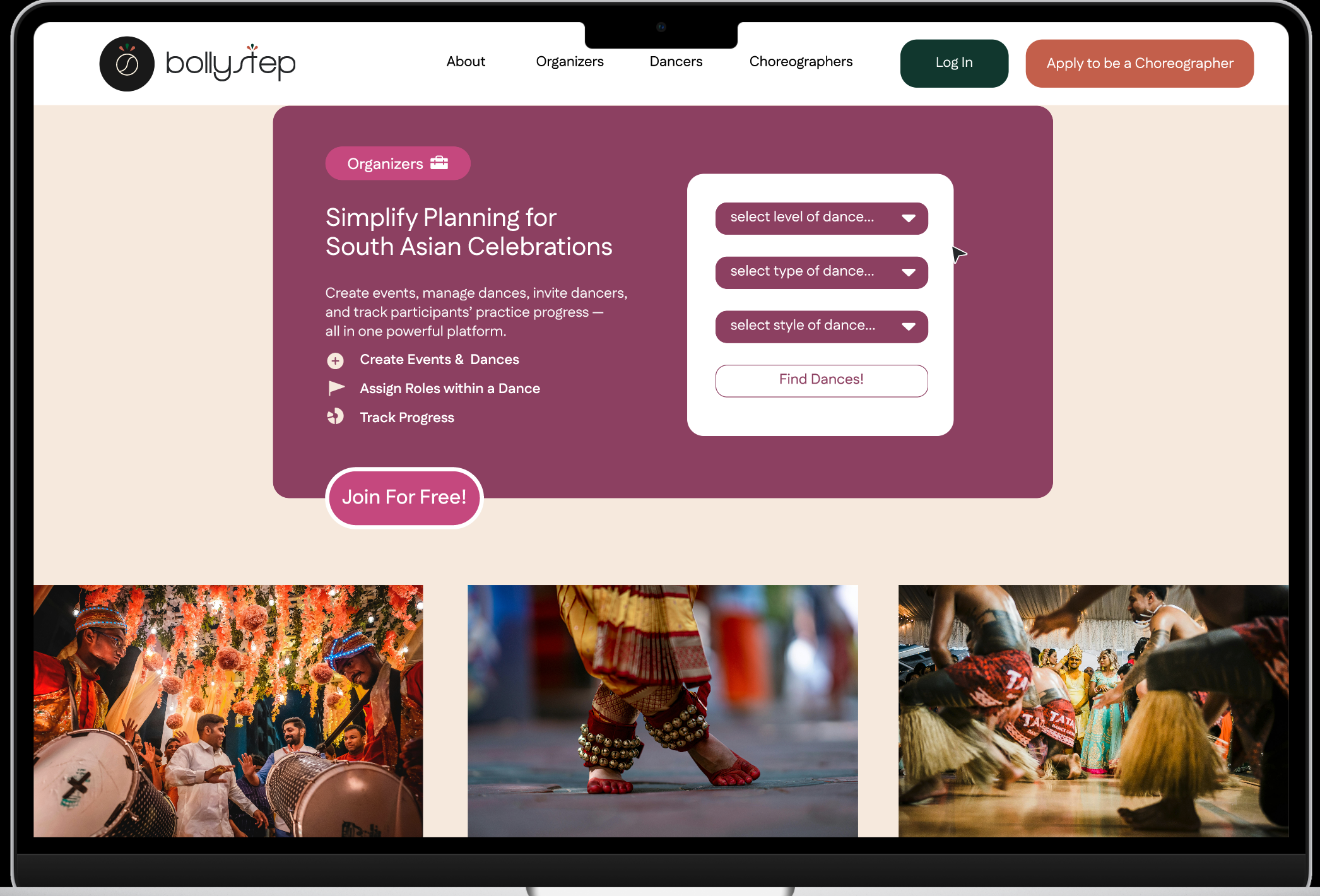 BollyStep redesign — navigation concept